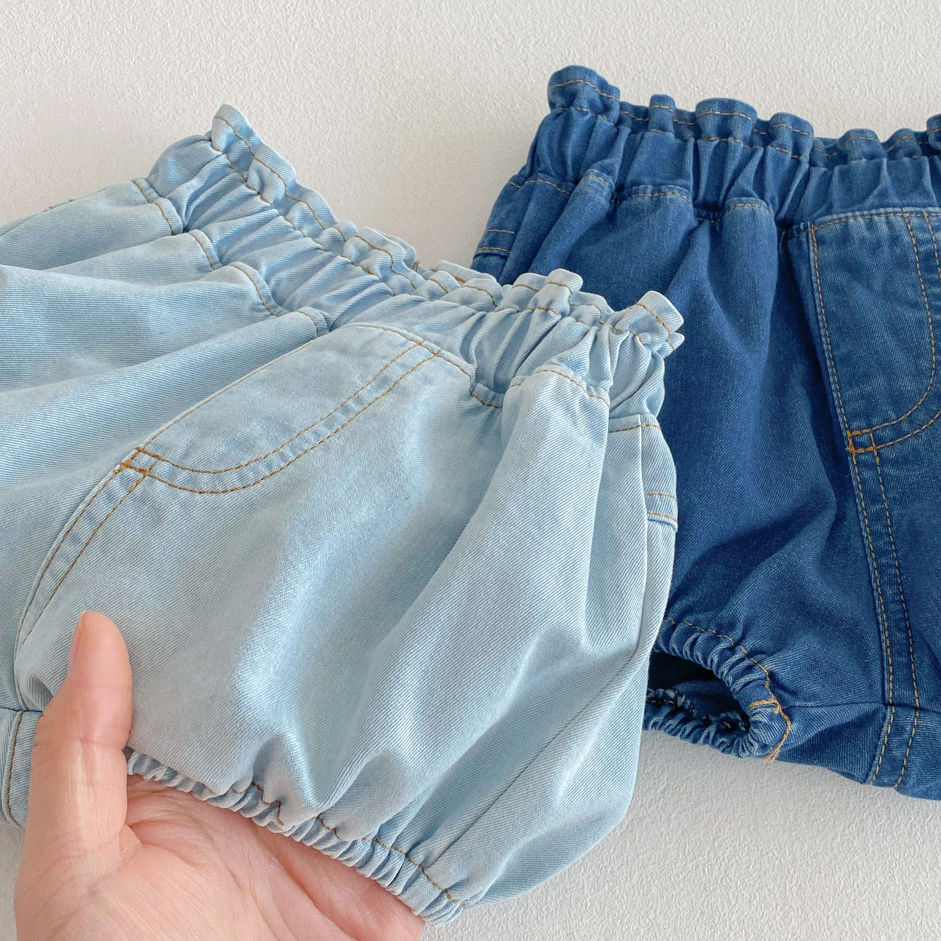 Baby Denim Bloomers Shorts Newborn Soft Cozy Cotton Toddler Boys Girls Summer Shorts Pants Ruffles Waist Kids Clothing 0-3T thumbnail 5