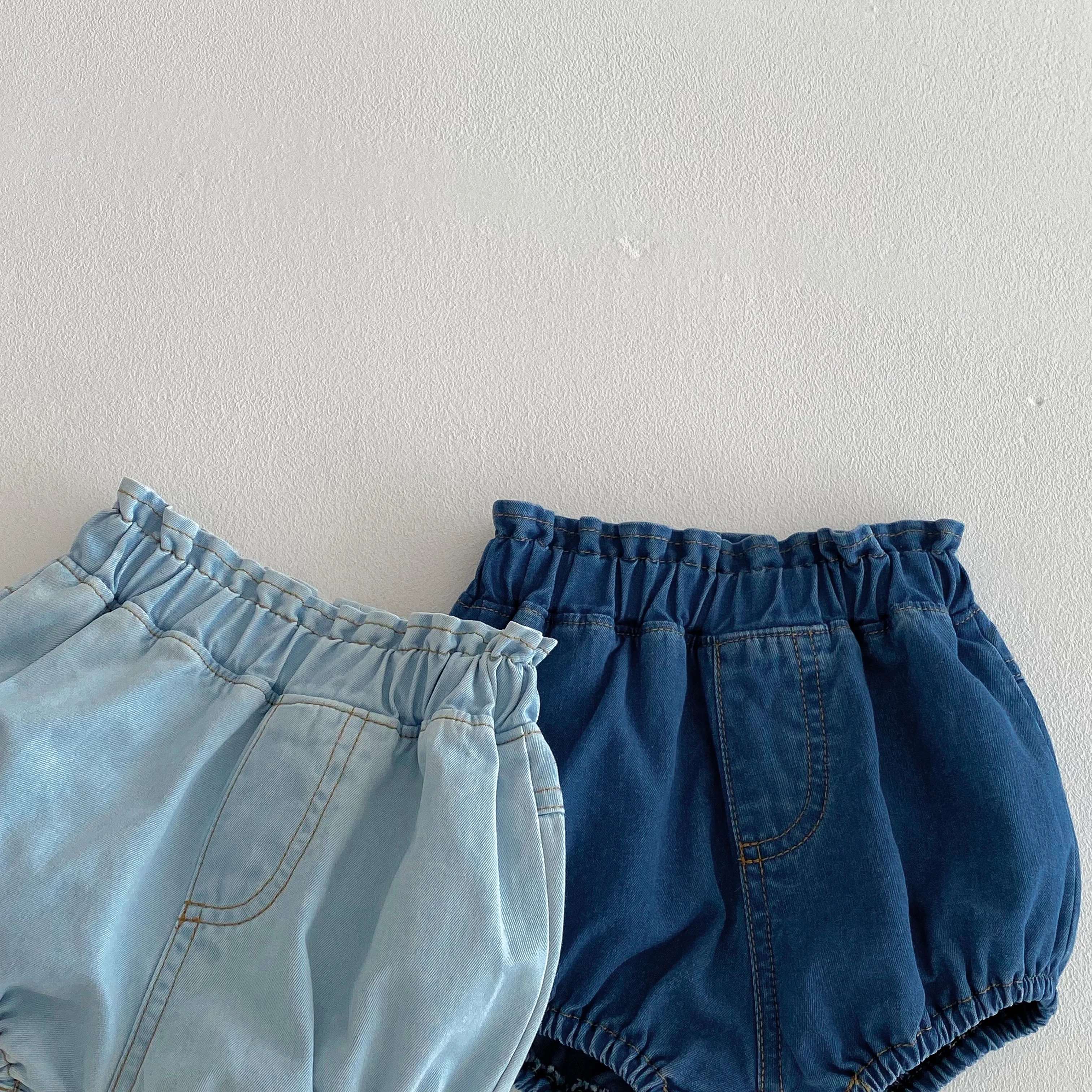 Baby Denim Bloomers Shorts Newborn Soft Cozy Cotton Toddler Boys Girls Summer Shorts Pants Ruffles Waist Kids Clothing 0-3T thumbnail 4