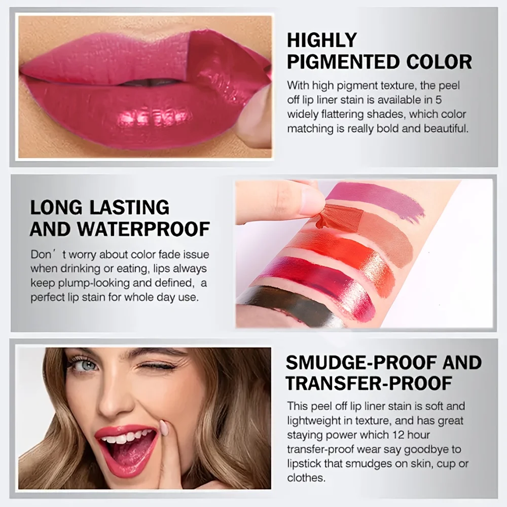 Peel-Off Lip Gloss - Long-wearing waterproof formula, moisturizing gloss, easy to apply, suitable for all light brown skin types thumbnail 4