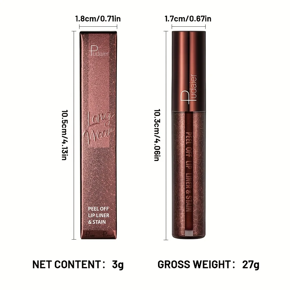 Peel-Off Lip Gloss - Long-wearing waterproof formula, moisturizing gloss, easy to apply, suitable for all light brown skin types thumbnail 3