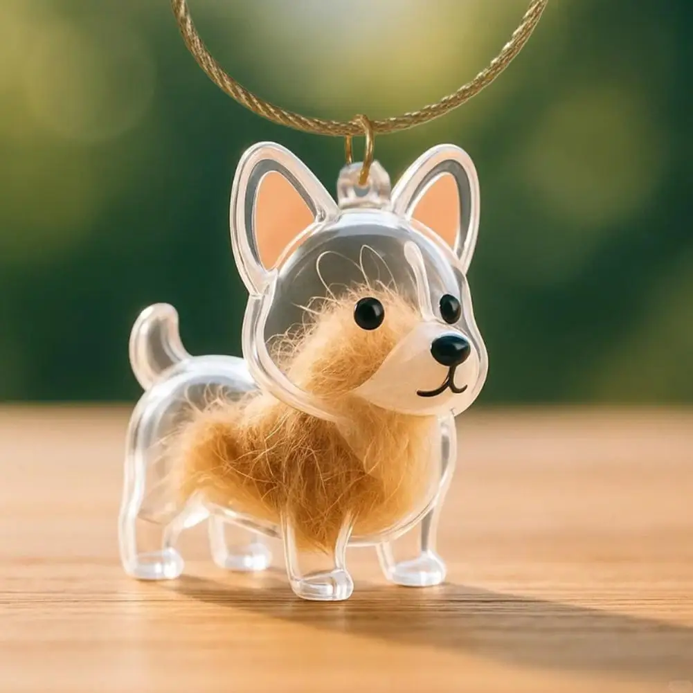 Dog Hair Storage Memorial Keepsake Pendant Backpack Keychain Pet Hair Fur Capsule Key Pendant Transparent Fur Collection Box thumbnail 3