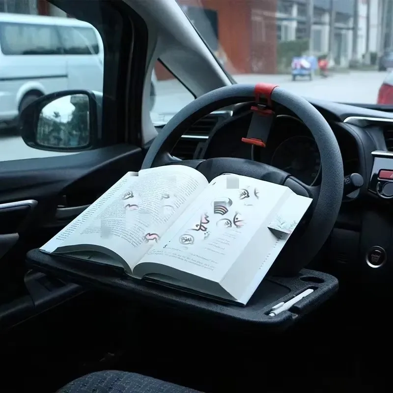 Car Tray Table  Computer Desk Mount Stand Eat Work Car Steering Wheel Dining Table Bracket Drink Food Coffee Tray Board thumbnail 3