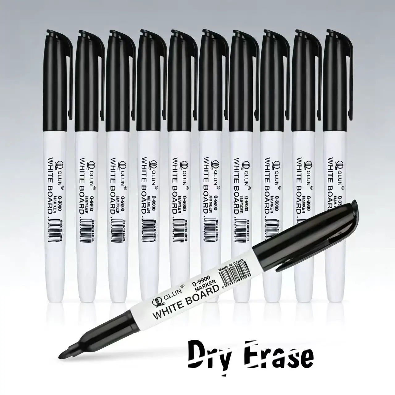 12Pcs Large Capacity Erasable Whiteboard Markers, Water-Based Ink Black Dry Erase Pens for Office School Teaching Supplies thumbnail 2