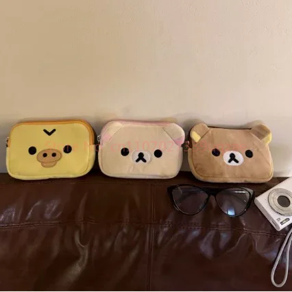 Cute Rilakkuma Anime Coin Purse Cartoon Makeup Organizer Storage Bag Kawaii Bear Plush Bag Cosmetic Bags Girls Toys Gifts thumbnail 5