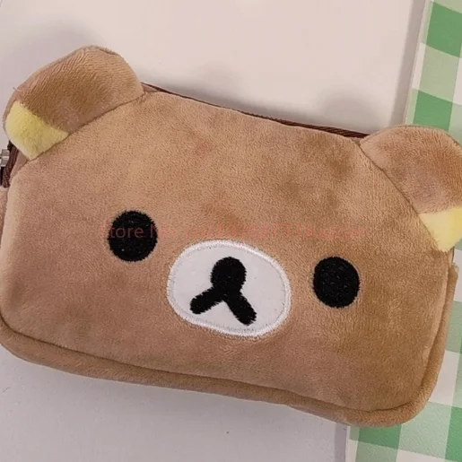 Cute Rilakkuma Anime Coin Purse Cartoon Makeup Organizer Storage Bag Kawaii Bear Plush Bag Cosmetic Bags Girls Toys Gifts thumbnail 6