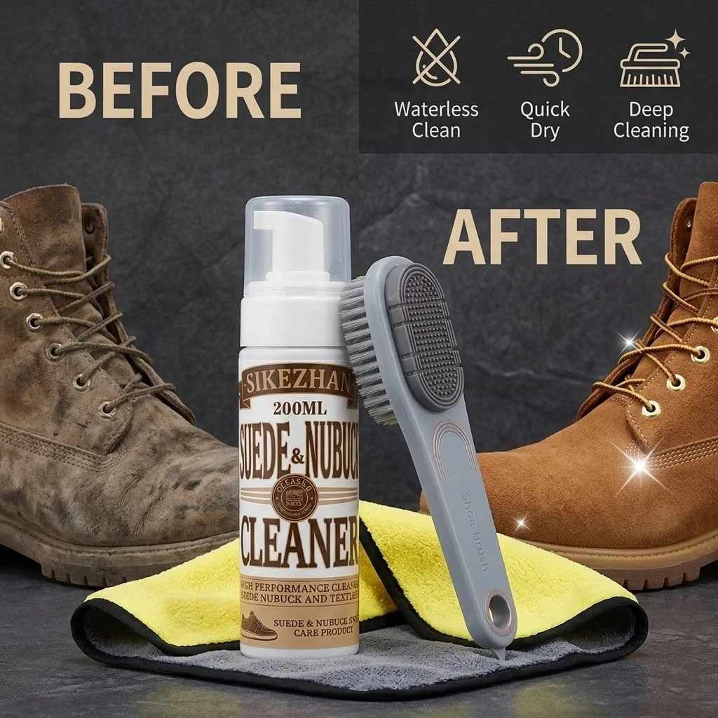 Premium Suede Nubuck Cleaning Kit Waterless Foam Shoe Cleaner Stain Remover Brush Care Set for Leather Sneaker UGG Winter Boots thumbnail 2