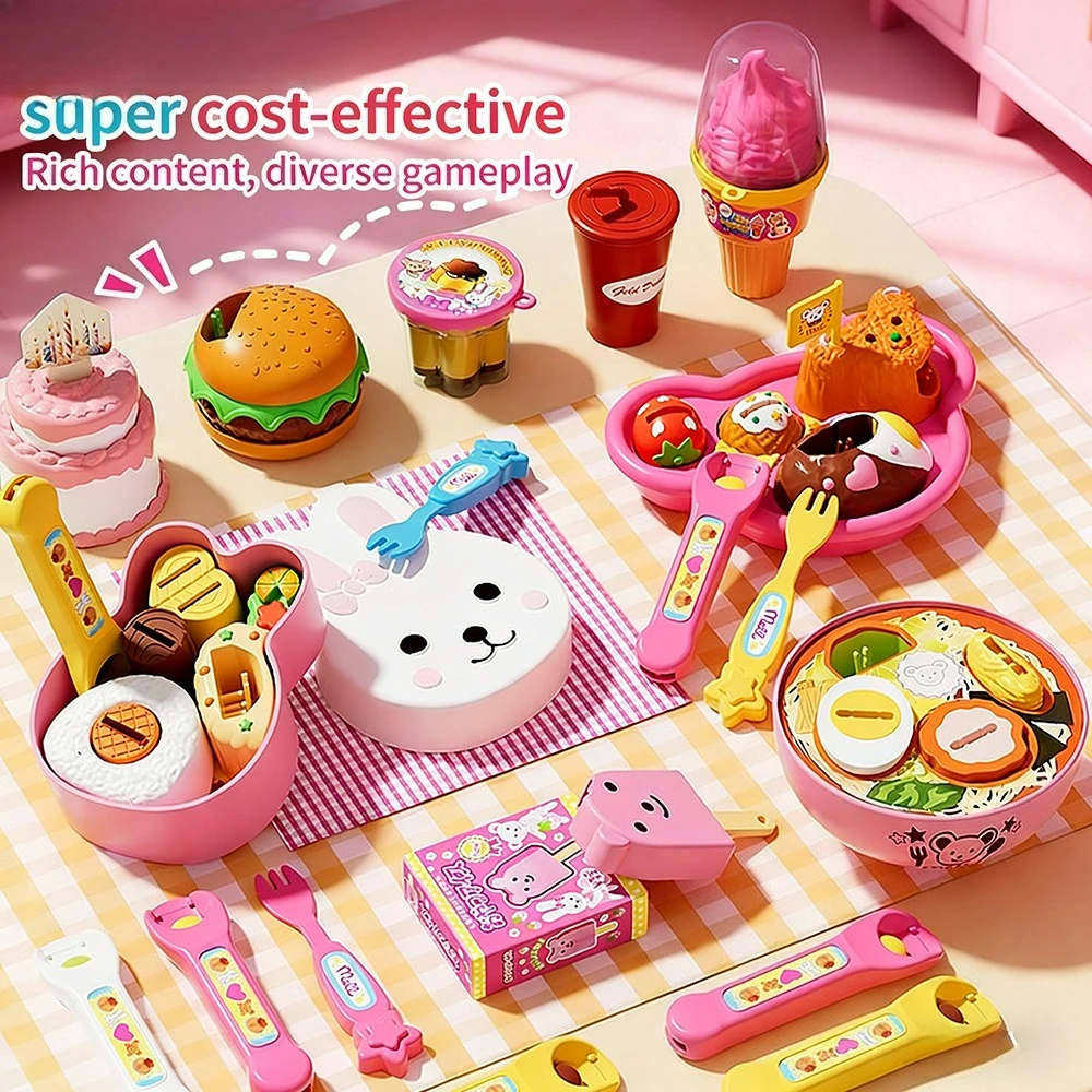 @9 Types Food Feeding Toy Japanese Pudding Feeding Toy Ramen Ice Cream Jelly Strawberry Pudding Set Kids' Role Play Toys Gifts thumbnail 6