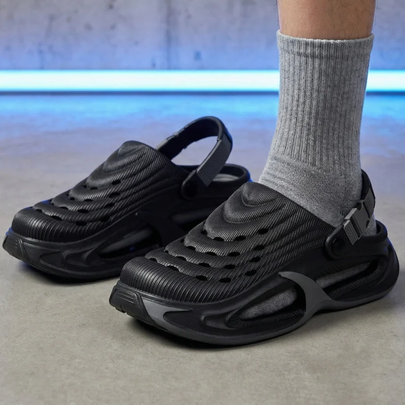Men's Thick Sole Clogs Summer Outdoor Anti-Slip Wear-Resistant Deodorant Casual Driving Beach Sandals Slip-Ons Two-Wear Mules thumbnail 6