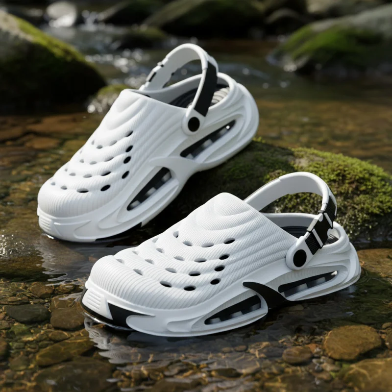 Men's Thick Sole Clogs Summer Outdoor Anti-Slip Wear-Resistant Deodorant Casual Driving Beach Sandals Slip-Ons Two-Wear Mules thumbnail 3