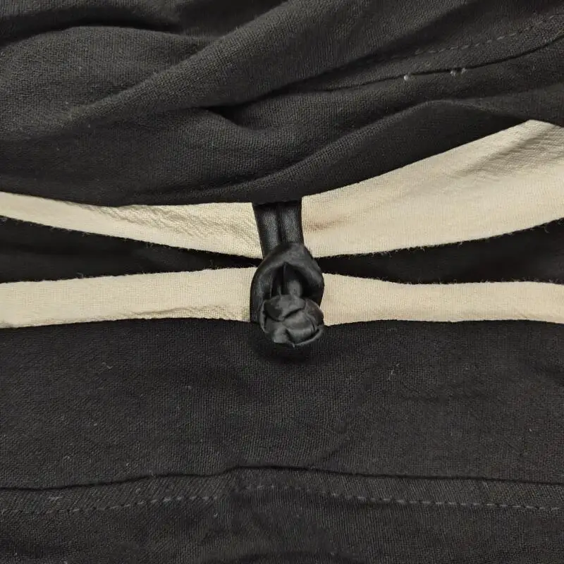Summer Japanese Kimono Cardigan for Men Lightweight Linen 3/4 Sleeve Open Front Black Traditional Haori Kimonos thumbnail 5