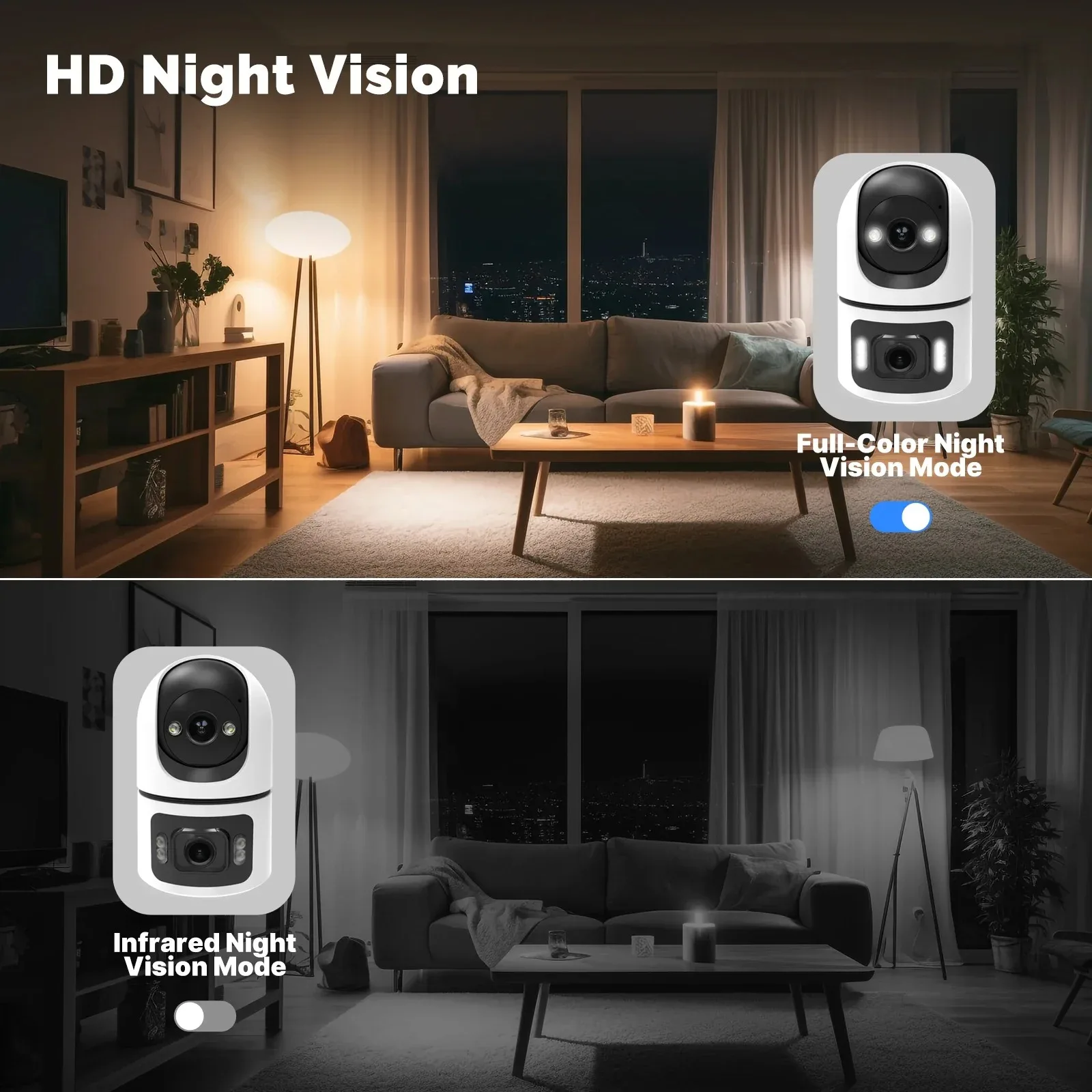 4K 8MP WiFi Surveillance Camera Dual Lens with Adjustable Bracket Two-Way Audio Onvif 10X Zoom Security Wireless Surveillance thumbnail 4