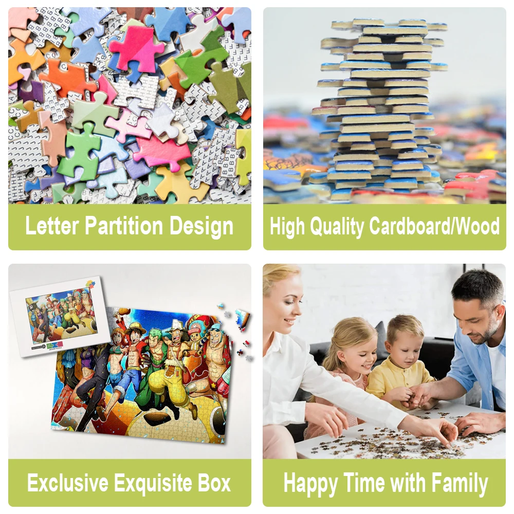 One Piece Characters Jigsaw Puzzles Montessori Educational Games Pedagogical Toys for Kids Adults Fun Brain Teaser Table Games thumbnail 3
