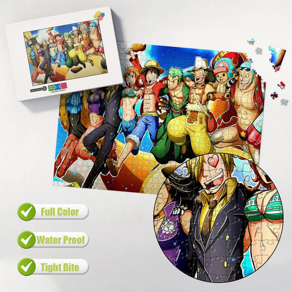 One Piece Characters Jigsaw Puzzles Montessori Educational Games Pedagogical Toys for Kids Adults Fun Brain Teaser Table Games thumbnail 2
