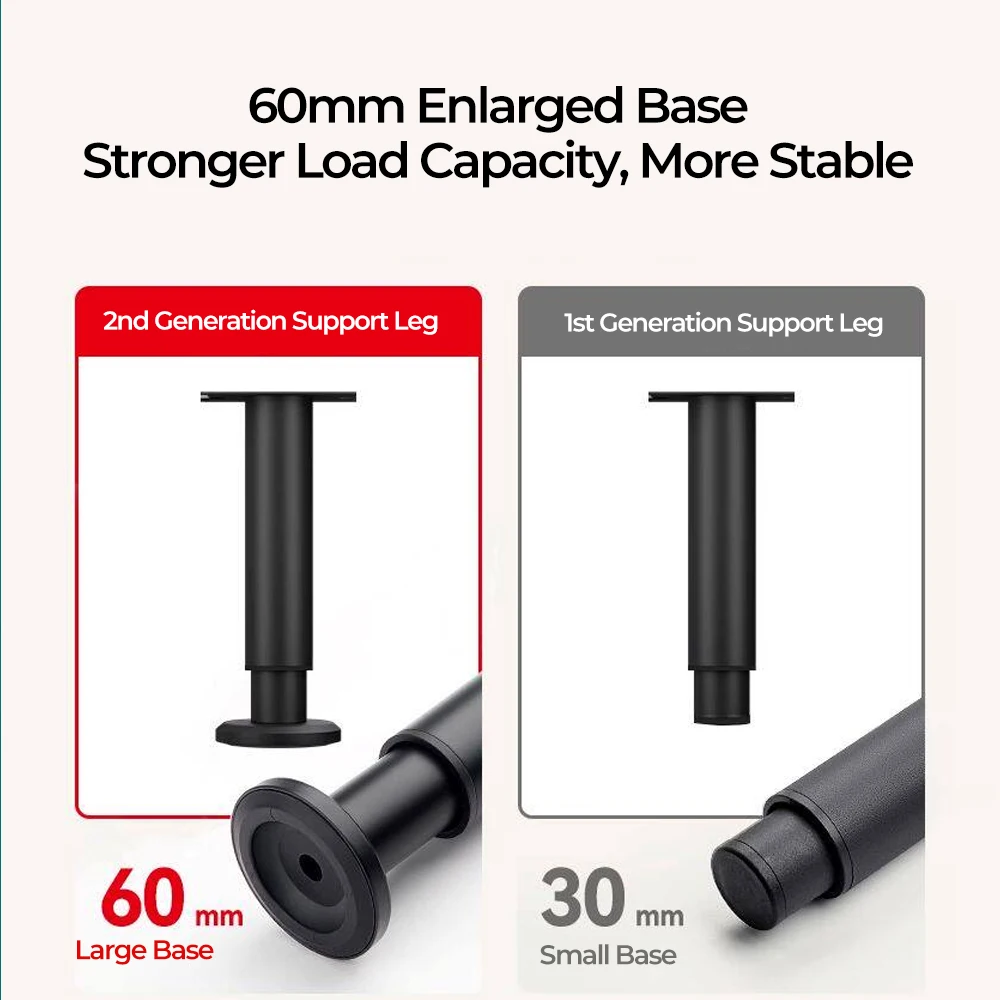 4PCS Adjustable Furniture Legs Thickened Support Legs with Screws for Cabinet Desk Table Chair Bed Sofa black white grey silvery thumbnail 2