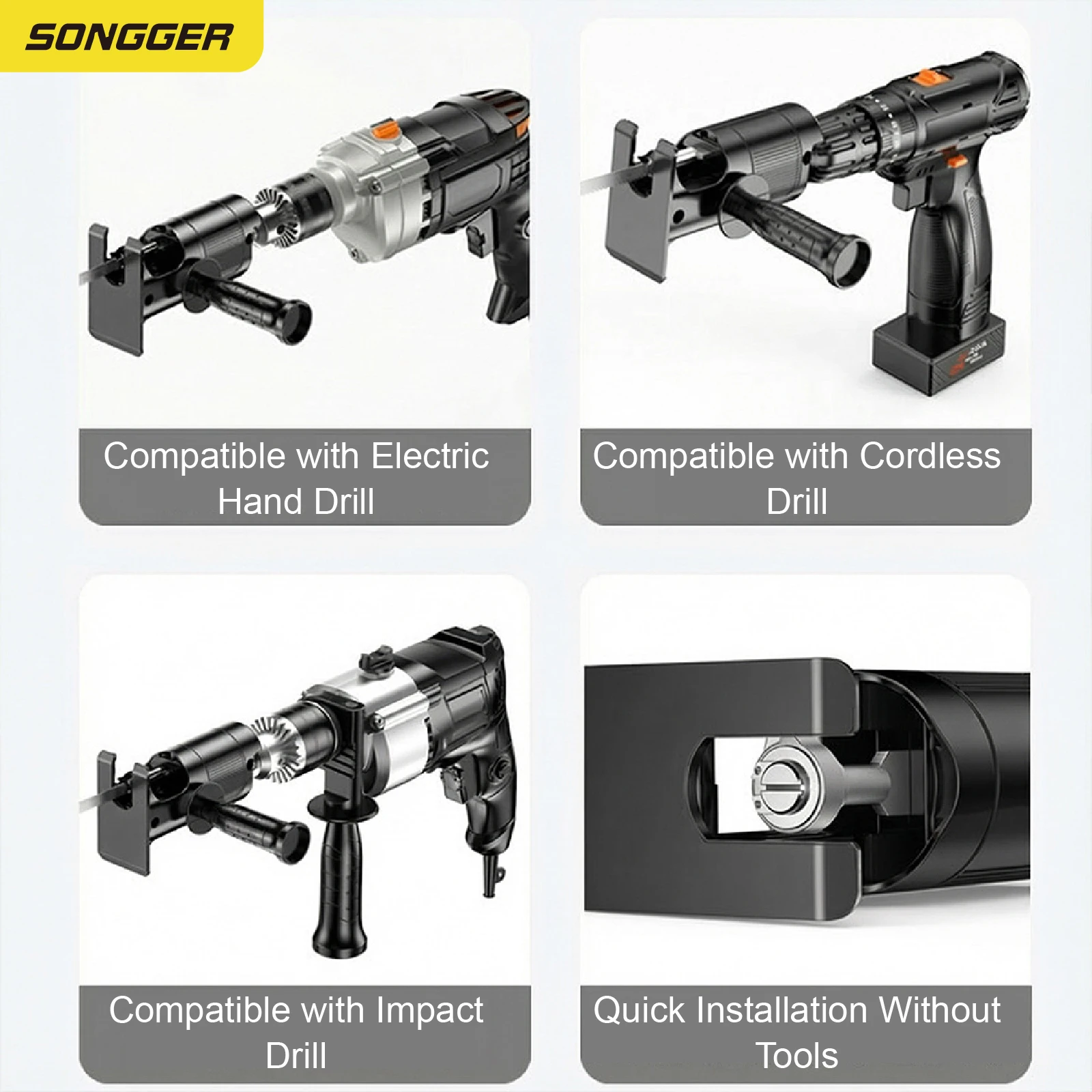 Electric Drill to Chainsaw Converter Kit Portable Saw Attachment for Wood Metal Plastic Cutting Power Tool Adapter thumbnail 4