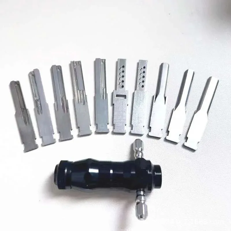Unlocking Tool 10 in 1 Tubular Lock Pick Set Interchangeable Stainless Steel Keys for Locksmith Auto DIY Hand Tool Car thumbnail 2