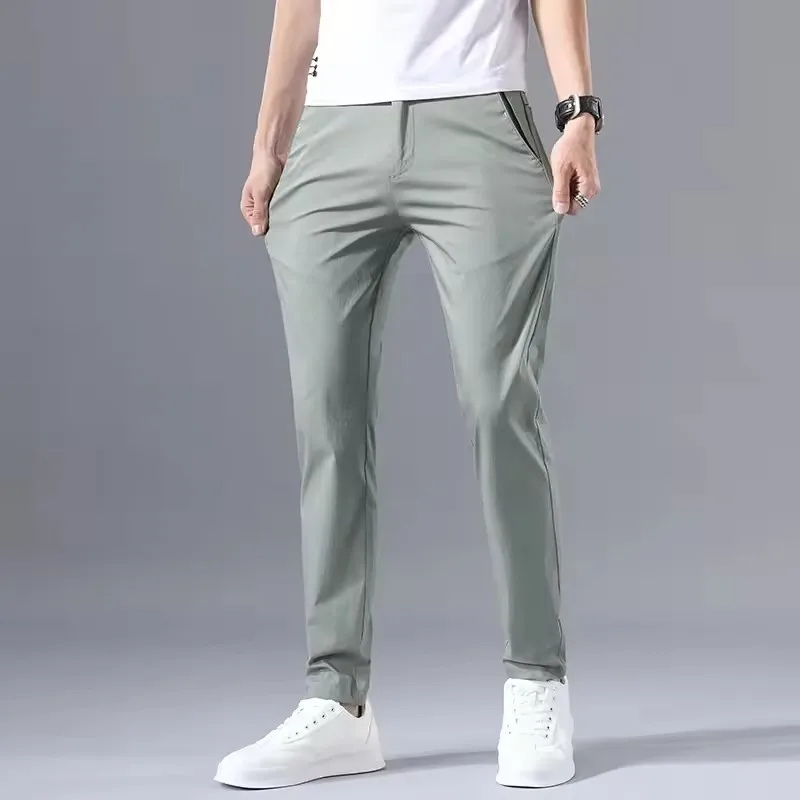 2025 Spring Autumn Thin Slim Men Casual Pants Classic Business Cotton Stretch Golf Trousers Korean Fashion Male Clothing Pants thumbnail 6