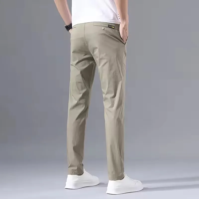 2025 Spring Autumn Thin Slim Men Casual Pants Classic Business Cotton Stretch Golf Trousers Korean Fashion Male Clothing Pants thumbnail 3