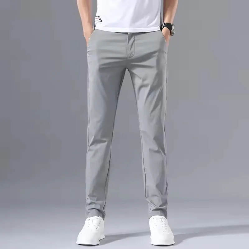 2025 Spring Autumn Thin Slim Men Casual Pants Classic Business Cotton Stretch Golf Trousers Korean Fashion Male Clothing Pants thumbnail 2
