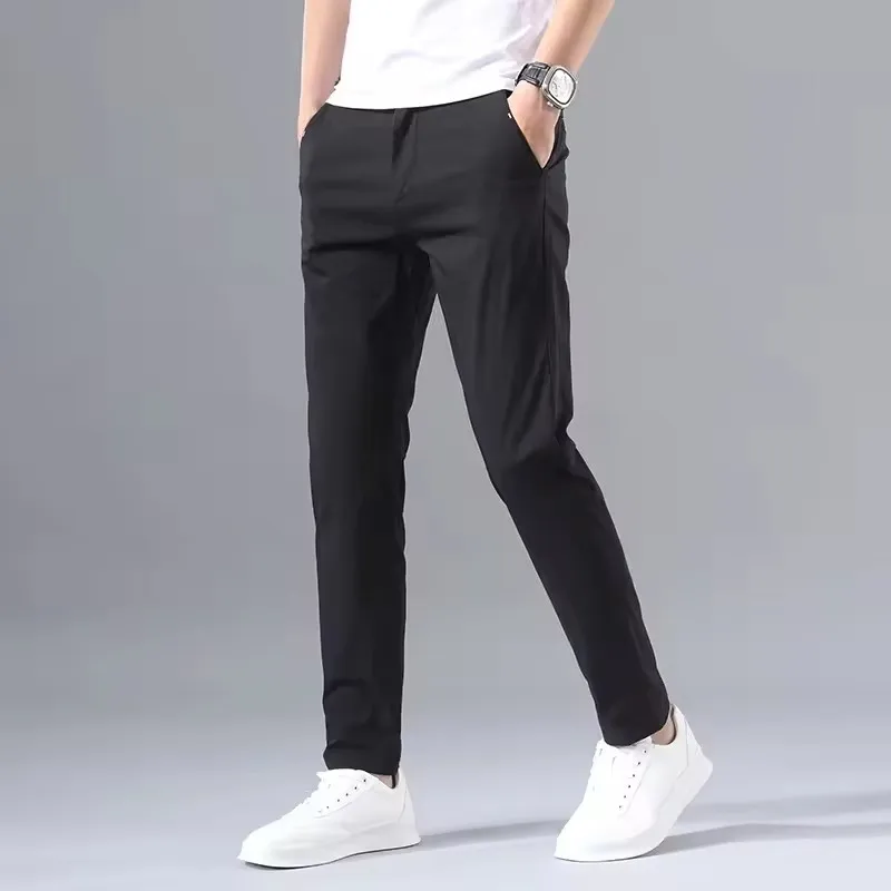 2025 Spring Autumn Thin Slim Men Casual Pants Classic Business Cotton Stretch Golf Trousers Korean Fashion Male Clothing Pants thumbnail 5