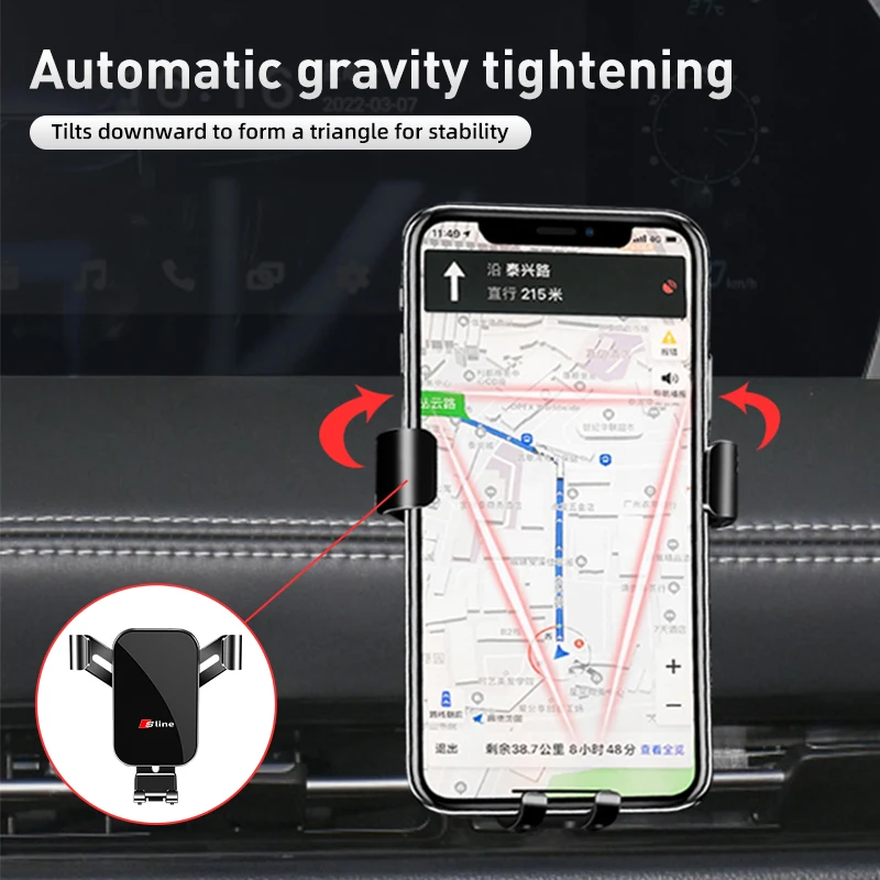 Car Phone Holder Cell Air Vent Mount Moblie GPS Support Stand For Audi Sport S RS Line S7 S8 S5 S6 RS3 RS4 A6 A7 A8 QRS5 TT thumbnail 3