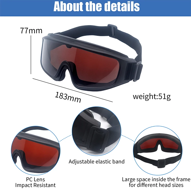 Laser Protective Goggles Eye Protection 532nm Fit over Safety Glasses for Laser Engraver Cutter DIY Users Protective Eyewear thumbnail 3