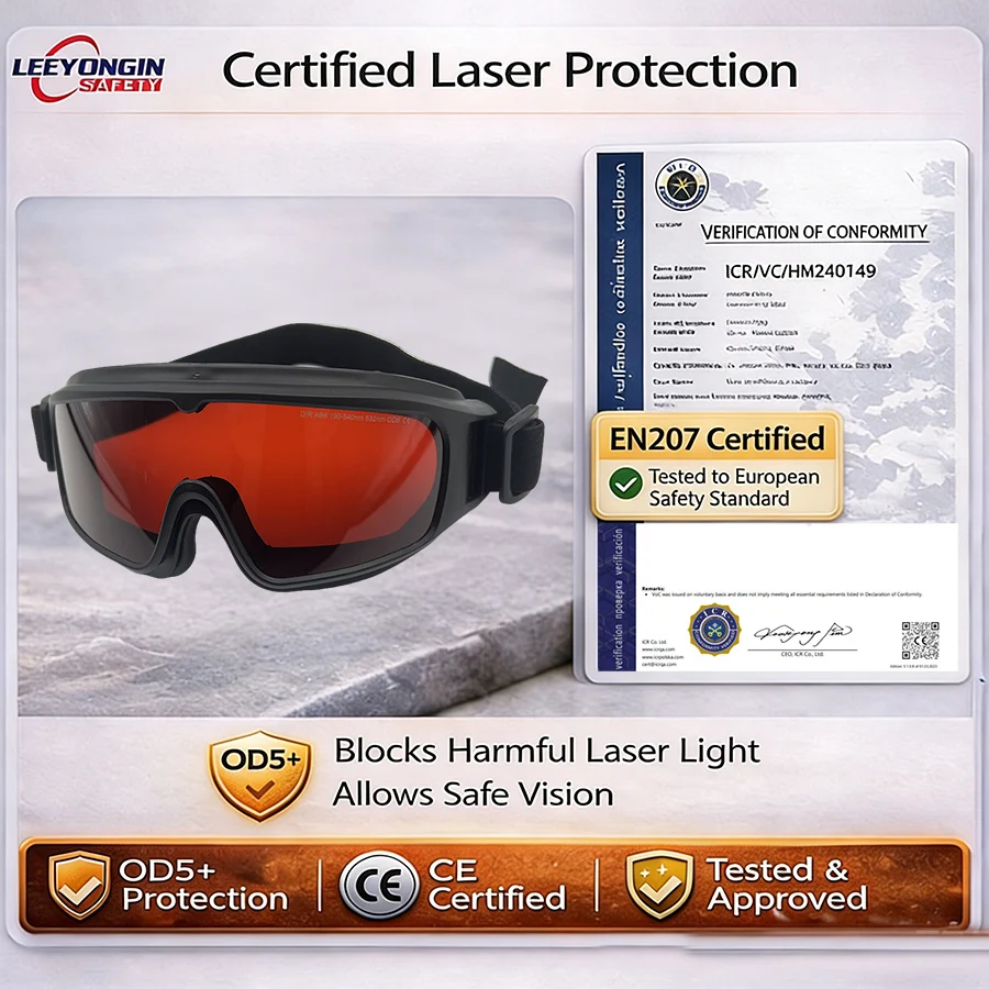 Laser Protective Goggles Eye Protection 532nm Fit over Safety Glasses for Laser Engraver Cutter DIY Users Protective Eyewear thumbnail 6