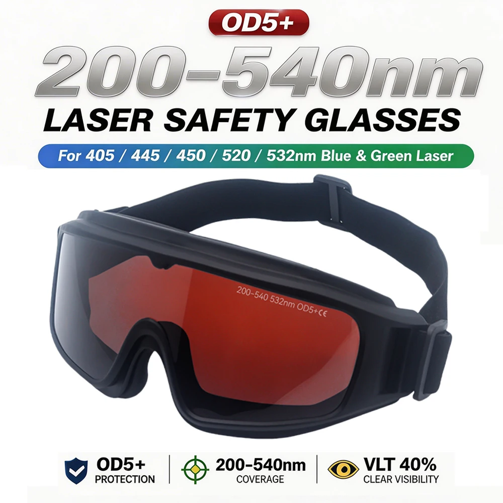 Laser Protective Goggles Eye Protection 532nm Fit over Safety Glasses for Laser Engraver Cutter DIY Users Protective Eyewear