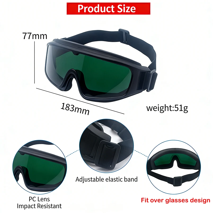 Laser Eye Protection OTG Goggles Professional 532 1064nm Laser Safety Glasses for Engraver Cutter Diode Fiber CO2 Workshop Users thumbnail 2
