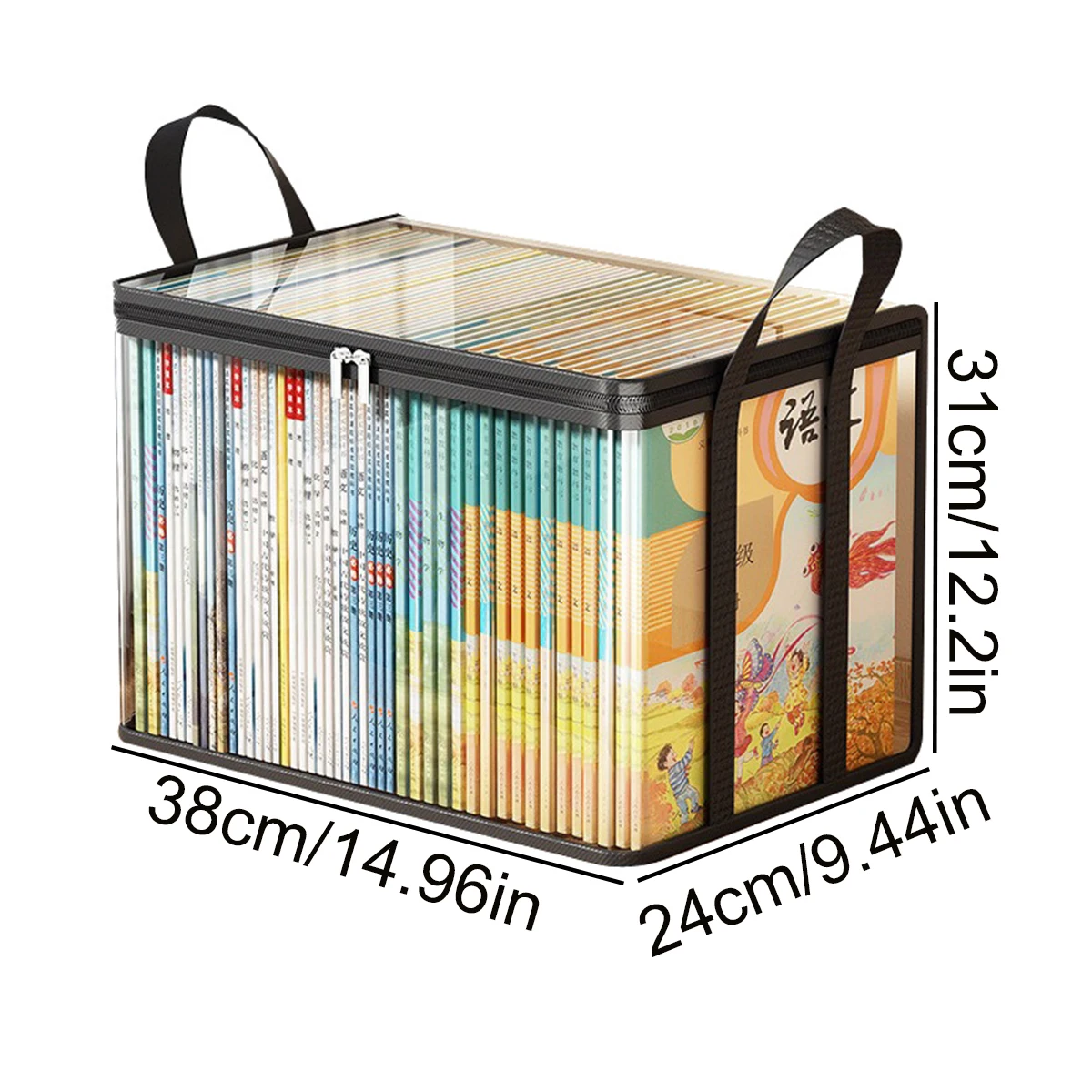 Foldable book box student dormitory classroom book organizer transparent waterproof household book organizing storage box thumbnail 2