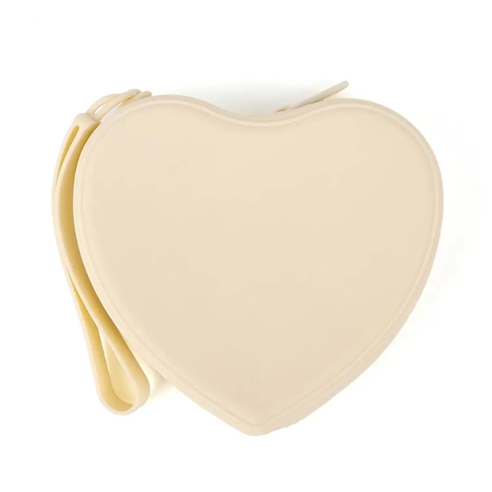 Cute Silicone Coin Purse Waterproof Solid Color Small Wrist Wallet Zipper Heart-shaped Travel Sundries Storage Bag thumbnail 3