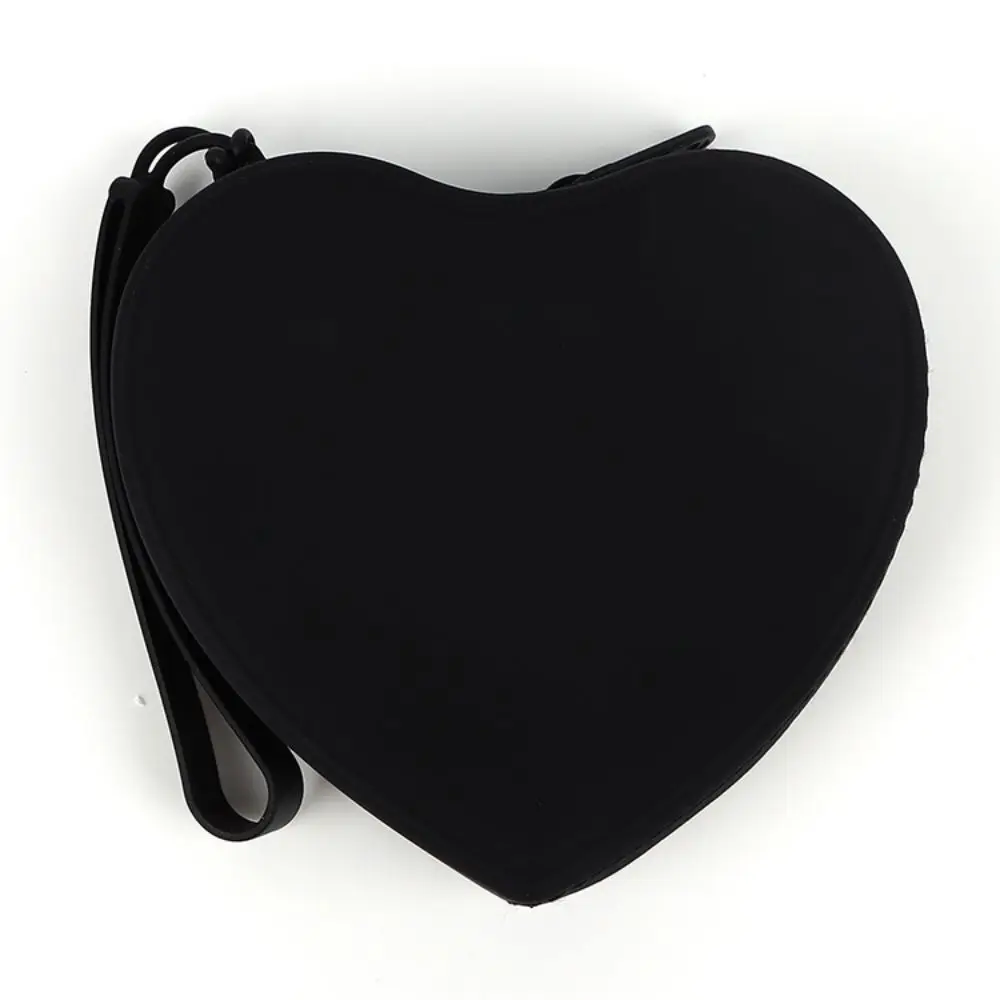 Cute Silicone Coin Purse Waterproof Solid Color Small Wrist Wallet Zipper Heart-shaped Travel Sundries Storage Bag thumbnail 4
