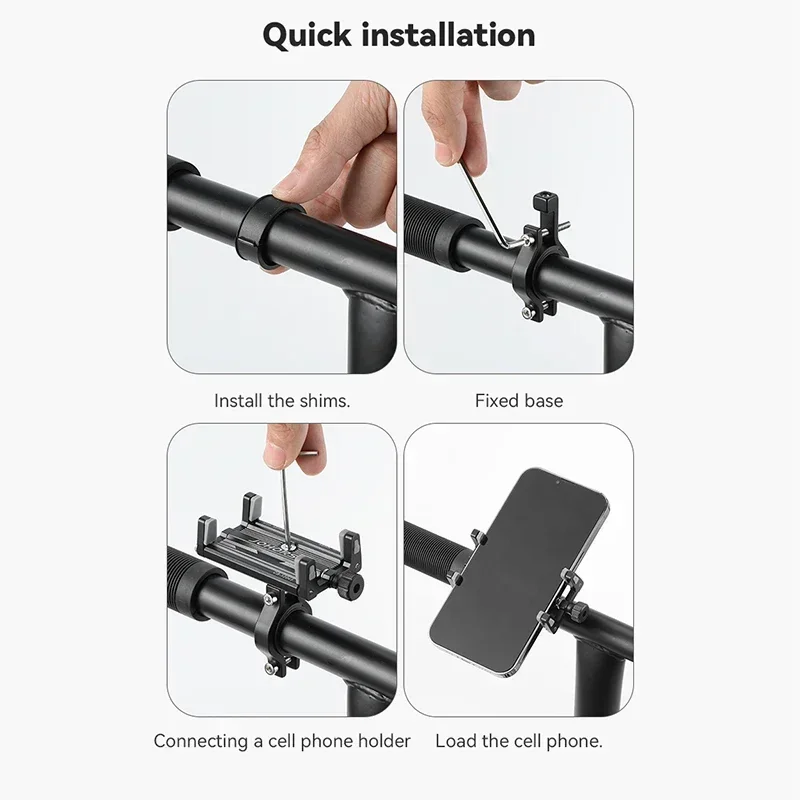 Phone Scalable Aluminum Alloy Bracket for Phone Holder Motorcycle Electric Bicycle Smartphone Cnc Four Claws Bike Holder thumbnail 6