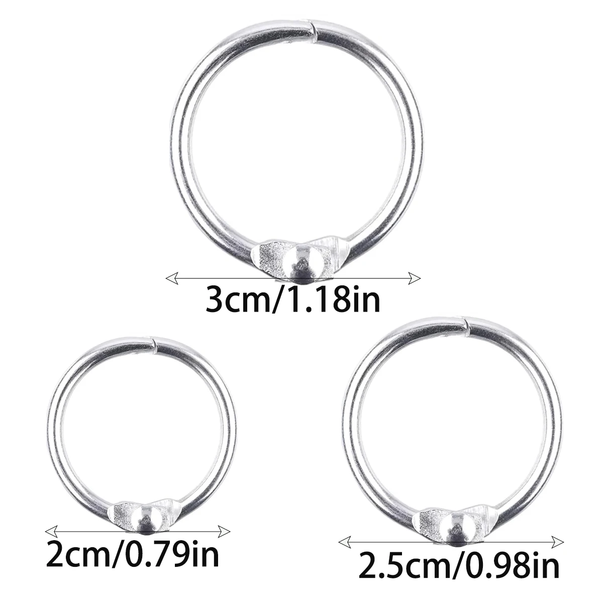 50 Pcs Silver Metal Binder Rings Loose Leaf Office Book Index Card Keychain Key Rings for School Home Office Organization thumbnail 6