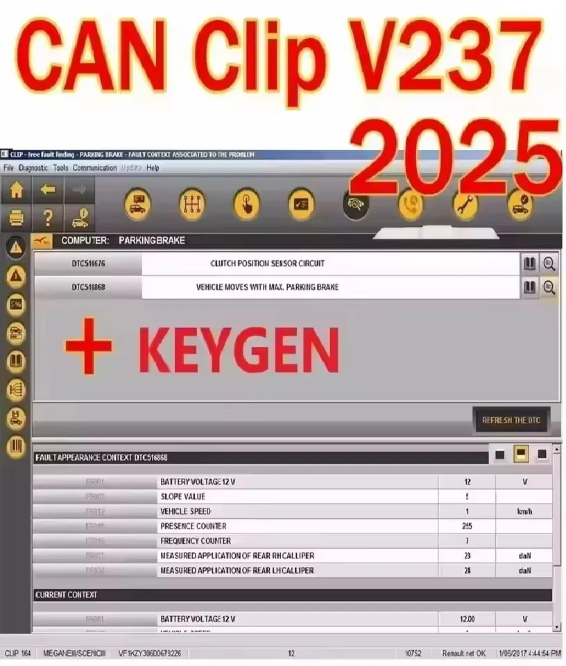 2025 OBD2 Diagnostic Software Auto Repair CAN Clip V237 Latest Version with Keygen Vehicle Health Check Tool thumbnail 2