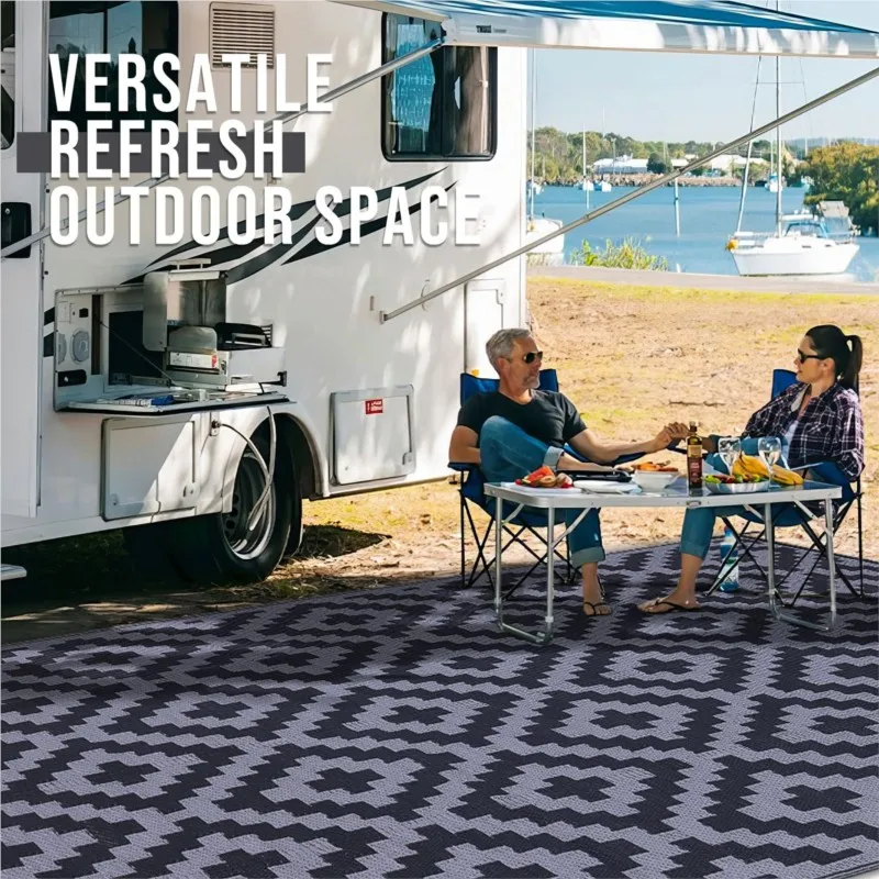 Homaxy Reversible Outdoor Waterproof Rug Plastic Straw Patio Carpet for Indoor Outdoor Deck Backyard Family Picnic Balcony thumbnail 5