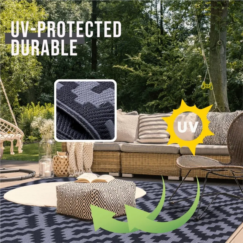 Homaxy Reversible Outdoor Waterproof Rug Plastic Straw Patio Carpet for Indoor Outdoor Deck Backyard Family Picnic Balcony thumbnail 4
