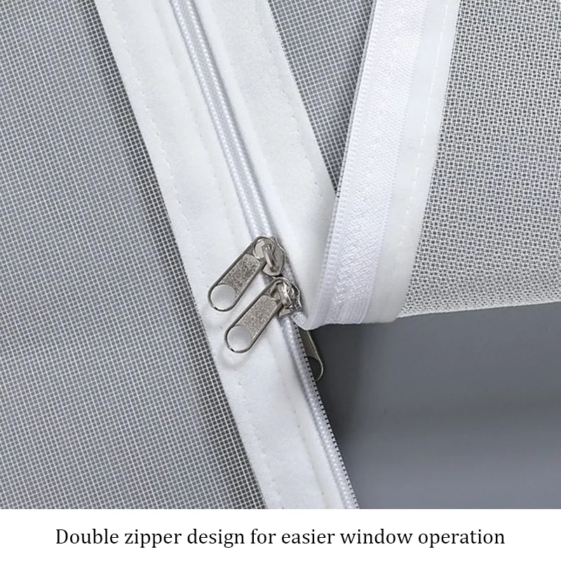 Summer self-adhesive mosquito nets, curtains and window treatments, mosquiteras para ventana，Zipper design moustiquaire (white) thumbnail 4
