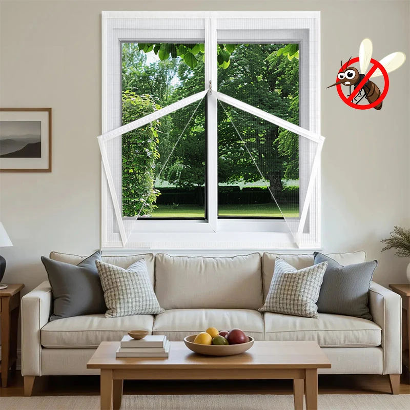 Summer self-adhesive mosquito nets, curtains and window treatments, mosquiteras para ventana，Zipper design moustiquaire (white) thumbnail 2