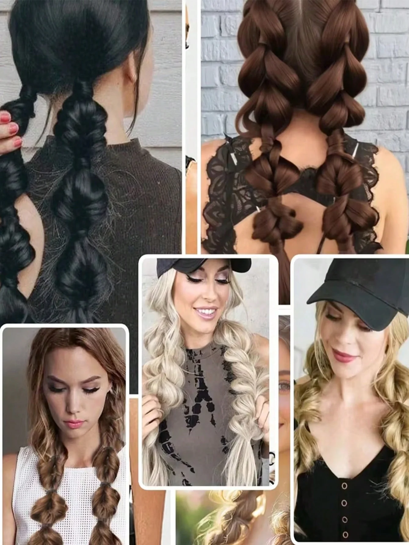1Pc Bubble Braids Hair Ponytail Extensions Wig Synthetic Lantern Bubble Braids with Hair Tie for Women Kids Daily&Party Use thumbnail 4