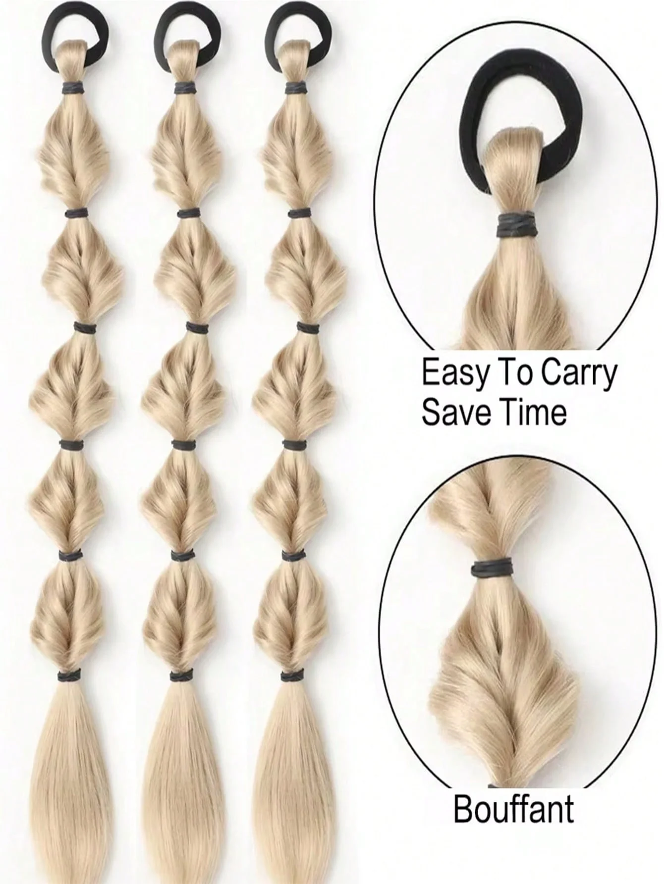 1Pc Bubble Braids Hair Ponytail Extensions Wig Synthetic Lantern Bubble Braids with Hair Tie for Women Kids Daily&Party Use thumbnail 5