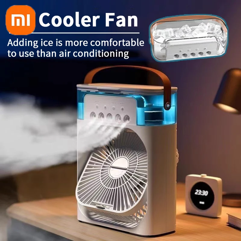 Xiaomi 3 in 1 Portable Fan AIr Conditioner Household Mini Air Cooler LED Night Light Humidifier Air Adjustment FanOffice HomeFan