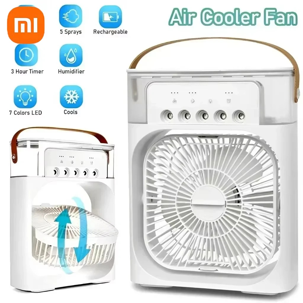 Xiaomi 3 in 1 Portable Fan AIr Conditioner Household Mini Air Cooler LED Night Light Humidifier Air Adjustment FanOffice HomeFan thumbnail 3