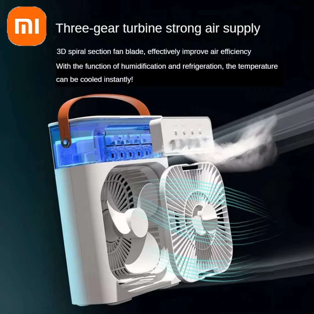 Xiaomi 3 in 1 Portable Fan AIr Conditioner Household Mini Air Cooler LED Night Light Humidifier Air Adjustment FanOffice HomeFan thumbnail 4