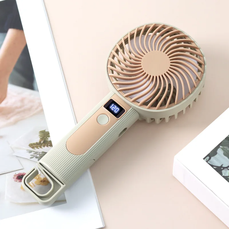 Digital Display Handheld Fan - USB Rechargeable, 120 Speed Levels, Portable 2-in-1 Desk & Handheld Mini Fan thumbnail 5