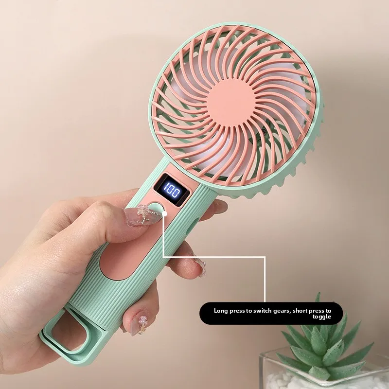 Digital Display Handheld Fan - USB Rechargeable, 120 Speed Levels, Portable 2-in-1 Desk & Handheld Mini Fan thumbnail 4