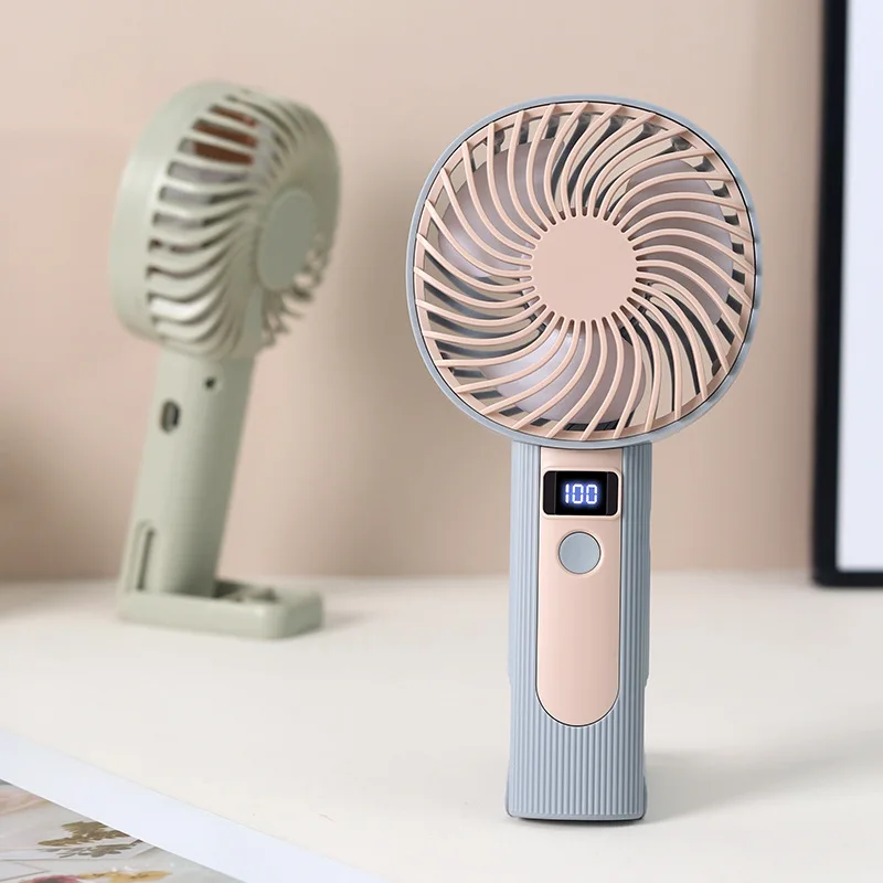 Digital Display Handheld Fan - USB Rechargeable, 120 Speed Levels, Portable 2-in-1 Desk & Handheld Mini Fan thumbnail 3