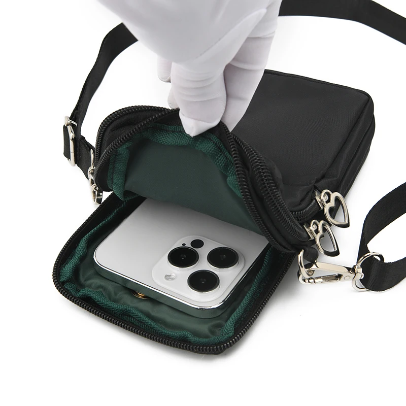 Mobile phone bag - women's cross-body bag - small bag - place mobile phone in the bag - also include wristlet and small wallet thumbnail 4