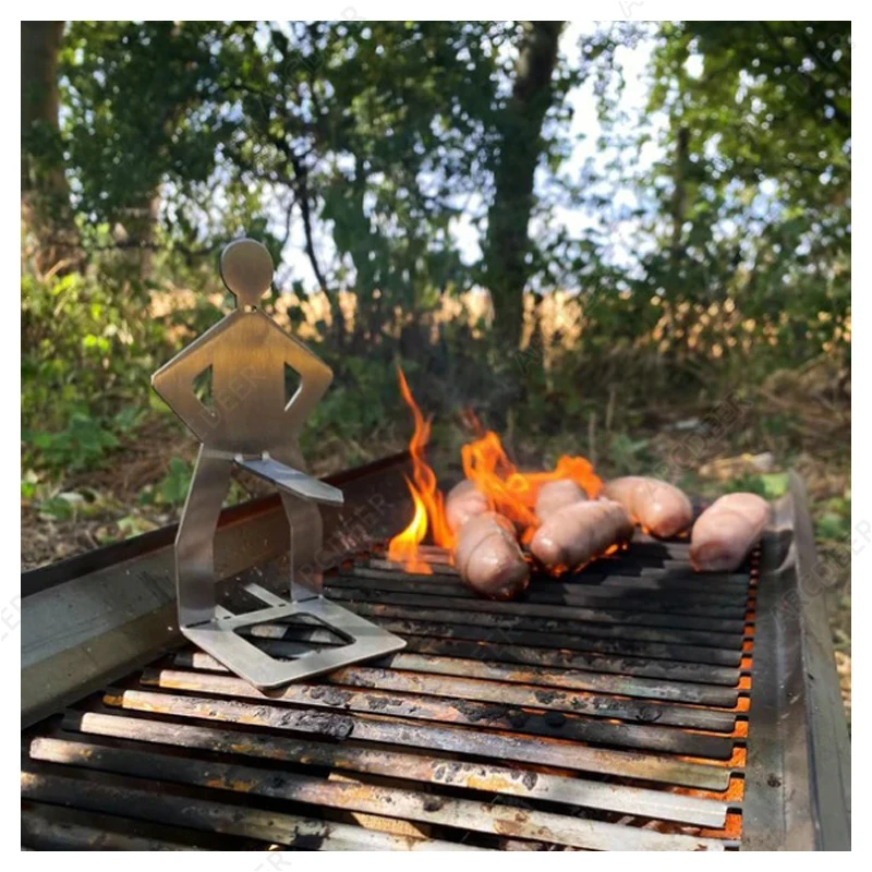 4/5/7pcs Funny Sausage Rack BBQ Standing BBQ Fork for Camping Outdoor Picnic Kitchen Grill Accessories  Sausage Stand thumbnail 2