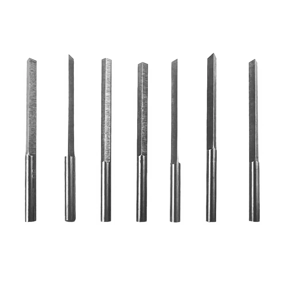 7Pcs 30-120° Tungsten Steel Pneumatic Engraving Knives Jewelry Carving Knife Triangle Graver Metal Blades DIY Tools thumbnail 6